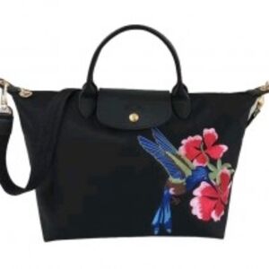 Longchamp Le Pliage Limited Edition Black Neo "Robin" Bag